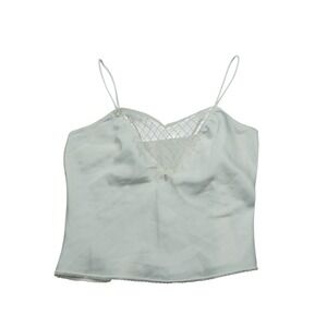 Vintage Delicate Bridal Ivory Satin‎ Lace V-Neck Camisole Top Coquette Ethereal
